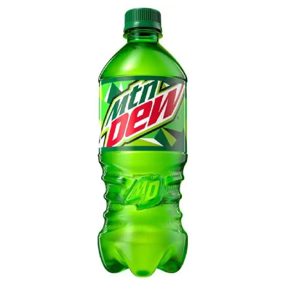 20 oz Mountain Dew Bottle.