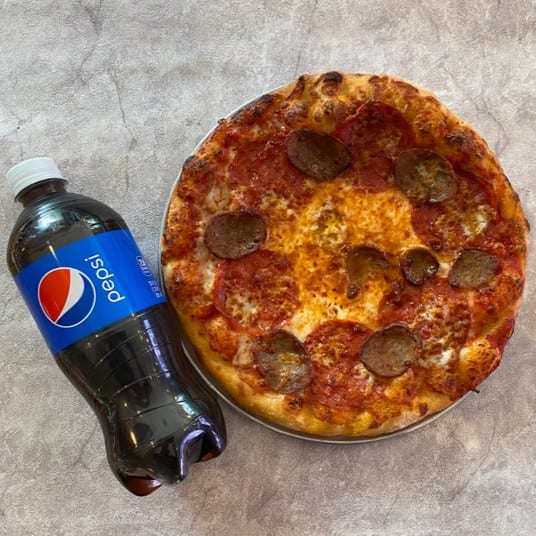 Lunch Special Personal 10" 2 topping + drink.