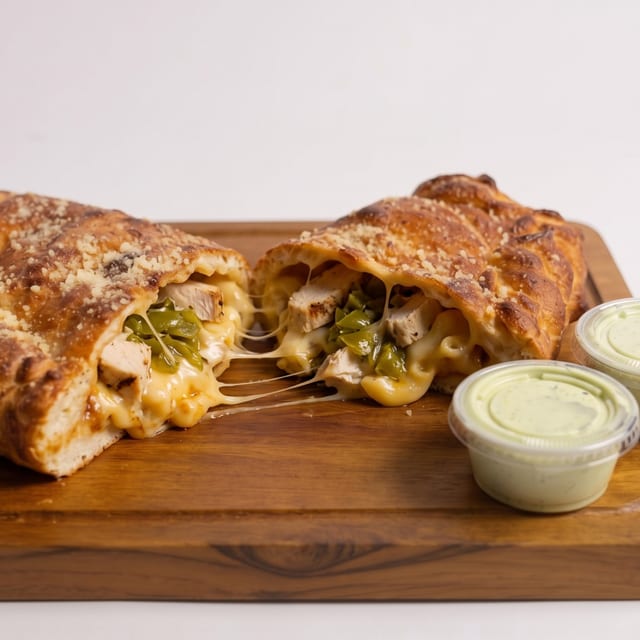 HATCH GREEN CHILE CALZONE.