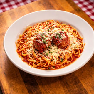 Small Spaghetti with Meatballs